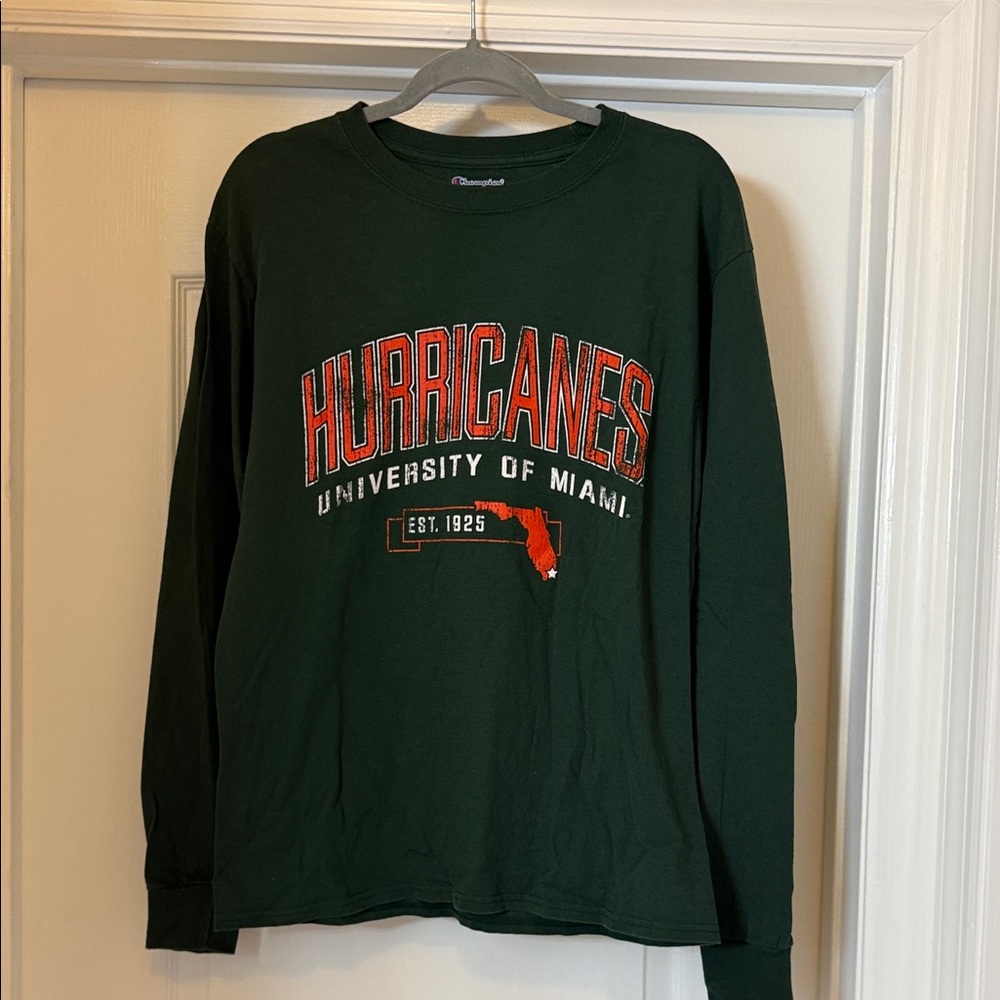 Champion Green UM Hurricanes Long Sleeve